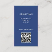 Carte de visite simple code QR logo bleu (Dos)