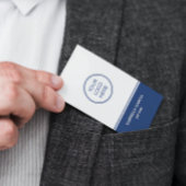 Carte de visite simple code QR logo bleu
