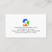 Carte De Visite Simple Colorful Handyman Icons (Dos)