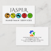 Carte De Visite Simple Colorful Handyman Icons (Devant / Derrière)