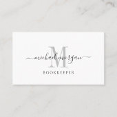 Carte De Visite Simple comptable de script moderne d'affaires (Devant)