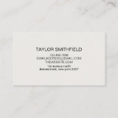 Carte De Visite Simple Concepteur minimal moderne (Dos)