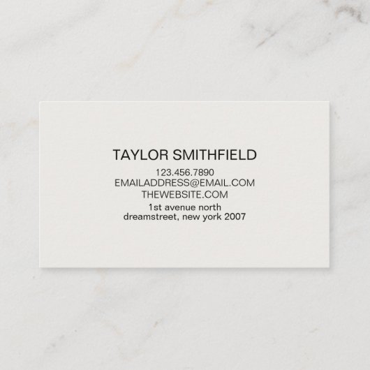 Carte De Visite Simple Concepteur minimal moderne (Dos)