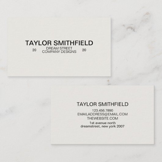 Carte De Visite Simple Concepteur minimal moderne (Devant / Derrière)