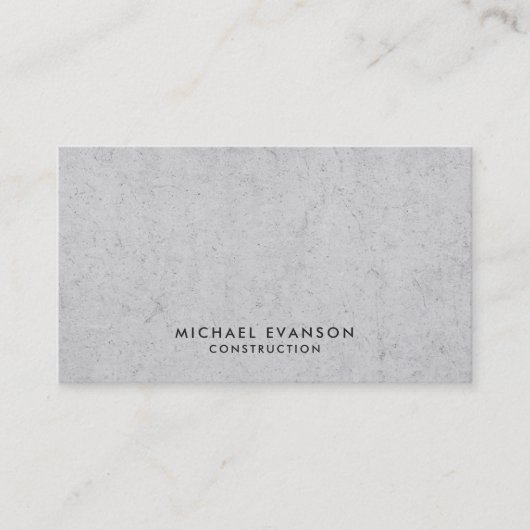 Carte De Visite Simple Concrete Look Construction Professional (Devant)