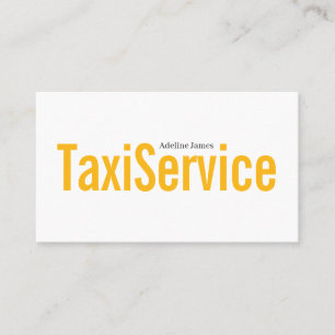 Carte De Visite Simple Conducteur De Taxi Minimaliste Jaune