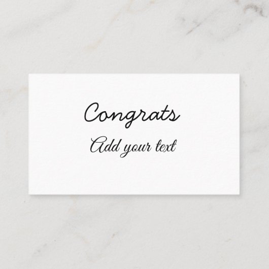 Carte De Visite Simple congratulation graduation add your (Dos)