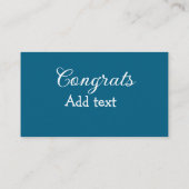 Carte De Visite Simple congratulation graduation add your (Dos)