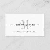 Carte De Visite Simple Conseiller financier moderne Script Entrepr (Devant)