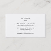 Carte De Visite Simple Cool foncé Bambou Grain de bois rustique (Dos)