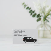 Carte De Visite Simple Cool Uber Driver SUV Business Cards (Debout devant)