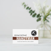 Carte De Visite Simple couche de bois marron artisanale (Debout devant)