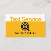 Carte De Visite Simple couche de service de taxi jaune (Devant)