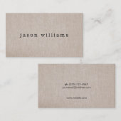 Carte De Visite Simple Couleur De Linge Beige Tan (Devant / Derrière)