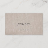 Carte De Visite Simple Couleur De Linge Beige Tan (Dos)