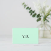 Carte De Visite Simple couleur unie ajouter nom texte monogramme (Debout devant)