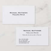 Carte De Visite Simple coutume noire et blanche simple simple (Devant / Derrière)