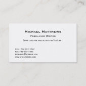 Carte De Visite Simple coutume noire et blanche simple simple (Dos)