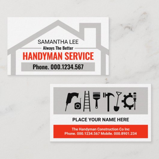 Carte De Visite Simple Creative Grey Rooftop Building Placard  (Devant / Derrière)