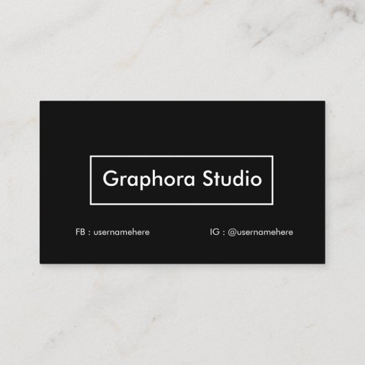Carte De Visite Simple Creative Modern Black Sleek Aesthetic (Dos)