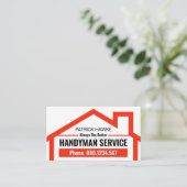 Carte De Visite Simple Creative Red Roof Building Placard  (Debout devant)