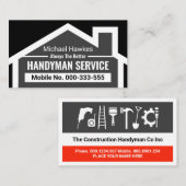 Carte De Visite Simple Creative Rooftop Handyman Building (Devant / Derrière)