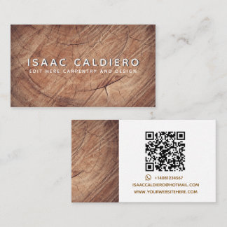 Carte De Visite Simple Creative Wood Texture Rustic Carpenter