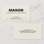 Carte De Visite Simple | Crème (Devant / Derrière)