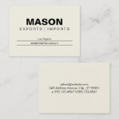 Carte De Visite Simple | Crème (Devant / Derrière)