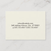Carte De Visite Simple | Crème (Dos)