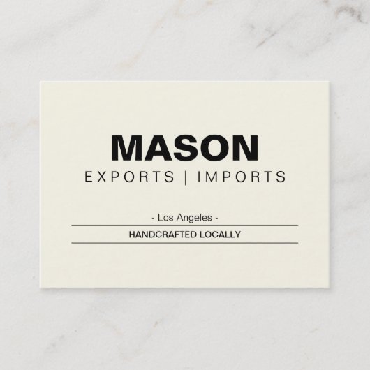 Carte De Visite Simple | Crème (Devant)