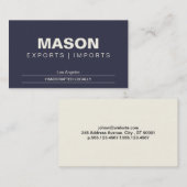 Carte De Visite Simple | Crème/Bleu (Devant / Derrière)