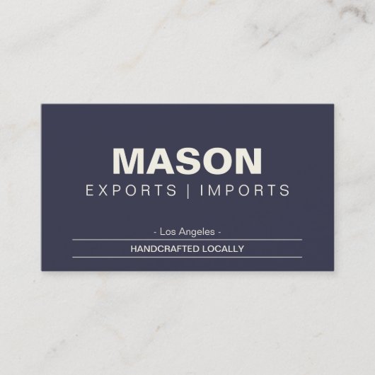 Carte De Visite Simple | Crème/Bleu (Devant)