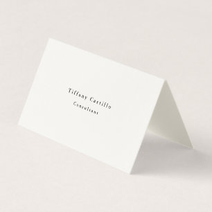 Carte De Visite Simple Crème de Signature Élégante Moderne