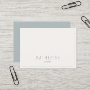 Carte de visite simple crème et Seafoam contempora