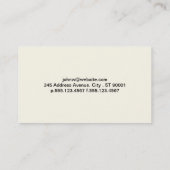 Carte De Visite Simple | Crème/Noir (Dos)