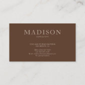 Carte De Visite Simple crème professionnelle Beige et Brown (Dos)