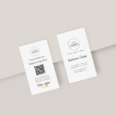 Carte De Visite Simple culinaire Google critique QR Code Logo