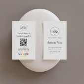 Carte De Visite Simple culinaire Google critique QR Code Logo
