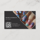Carte De Visite Simple Custom Nail Artist Beauté Chic Glam (Dos)