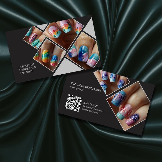 Carte De Visite Simple Custom Nail Artist Beauté Chic Glam