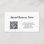 Carte De Visite Simple Custom Oval Photo QR Code (Dos)