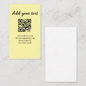 Carte De Visite simple custom QR code add your name text  Classic  (Devant / Derrière)
