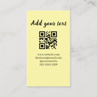 Carte De Visite simple custom QR code add your name text  Classic 