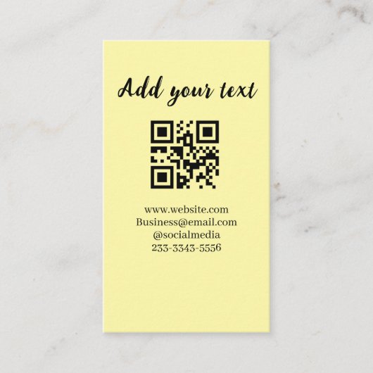 Carte De Visite simple custom QR code add your name text  Classic  (Devant)