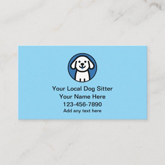 Carte De Visite Simple Cute Dog Sitter And Walking (Devant)