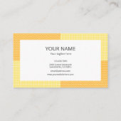 Carte De Visite Simple Cute Yellow Orange Dot Check Pattern Backgr (Dos)