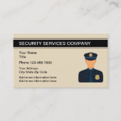 Carte de visite simple d'agent de sécurité (Devant)