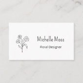 Carte De Visite Simple Daisy QR code Floral Designer (Devant)