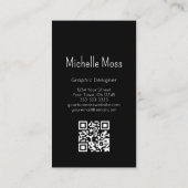 Carte De Visite Simple Daisy QR code Floral Graphic Designer  (Dos)